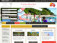 Tablet Screenshot of cairnsbeachaccommodation.com.au